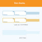 Assorted thermal label sticker sizes shown as blank rectangular templates in blue and yellow