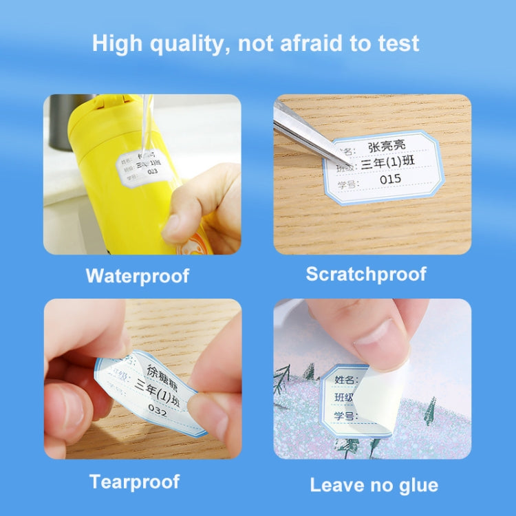 Durable thermal label sticker samples with water and scratch resistance test examples