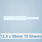 Light blue data cable sort sticker roll with blank long label strips for sorting.