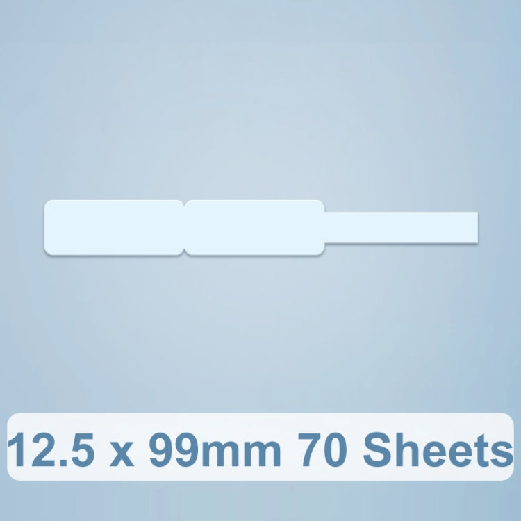 Light blue data cable sort sticker roll with blank long label strips for sorting.