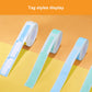 Tag style display showing blue and mint data cable sort sticker rolls and label strips.