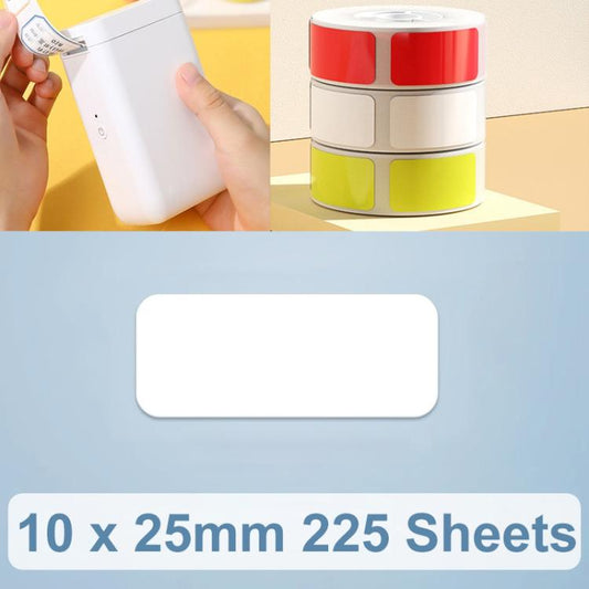 Thermal Printing Label Paper Stickers For NiiMbot D101 / D11, 10 x 25mm 225 Sheets White, 14 x 25mm 240 Sheets White, 10 x 25mm 240 Sheets Yellow, 14 x 25mm 240 Sheets Yellow, 10 x 25mm 240 Sheets Red, 14 x 25mm 240 Sheets Red