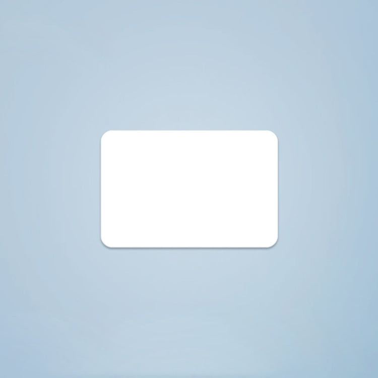 Blank white thermal label sticker, rounded rectangle shape