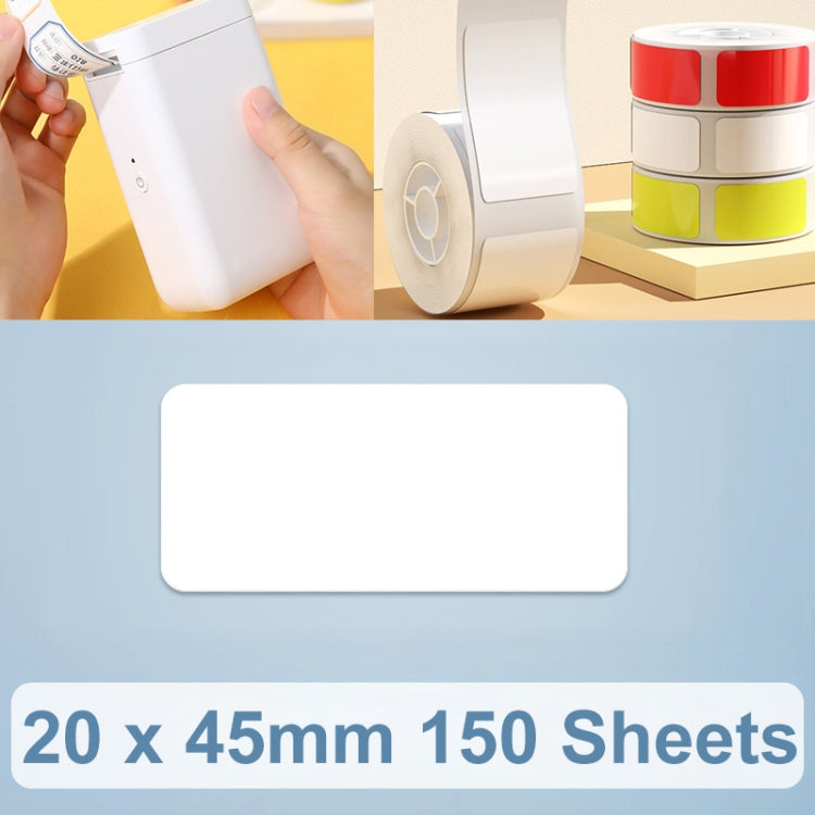 White thermal label stickers, 20 x 45mm, 150 sheets