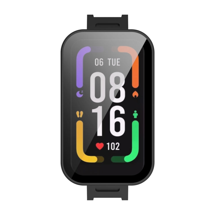 Black tempered glass screen case with display window for smart band