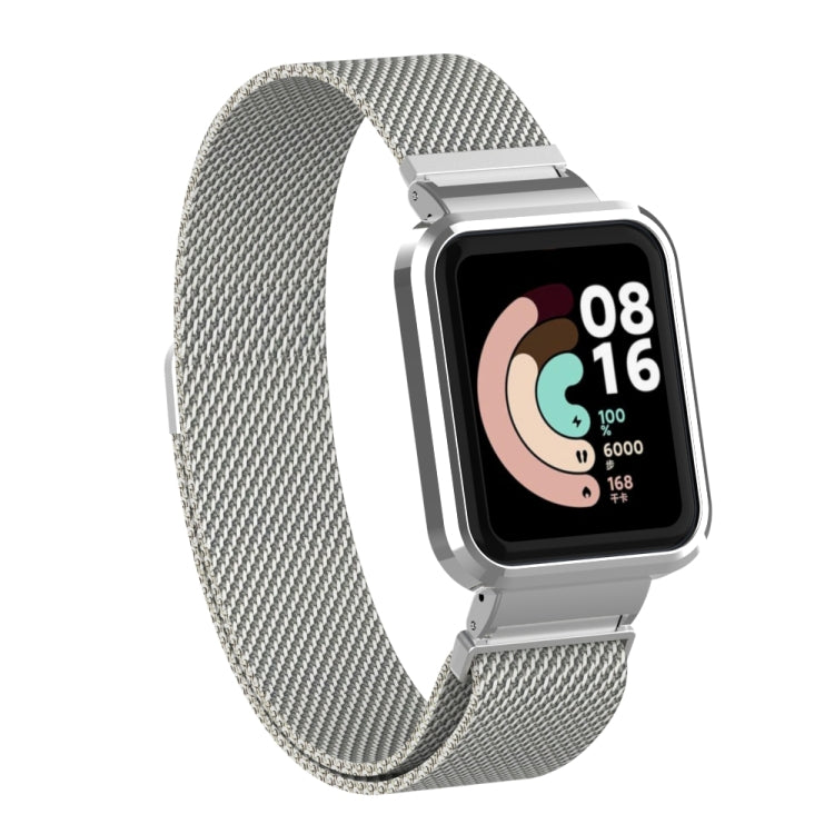 Gray magnetic metal watchband with silver square watch face