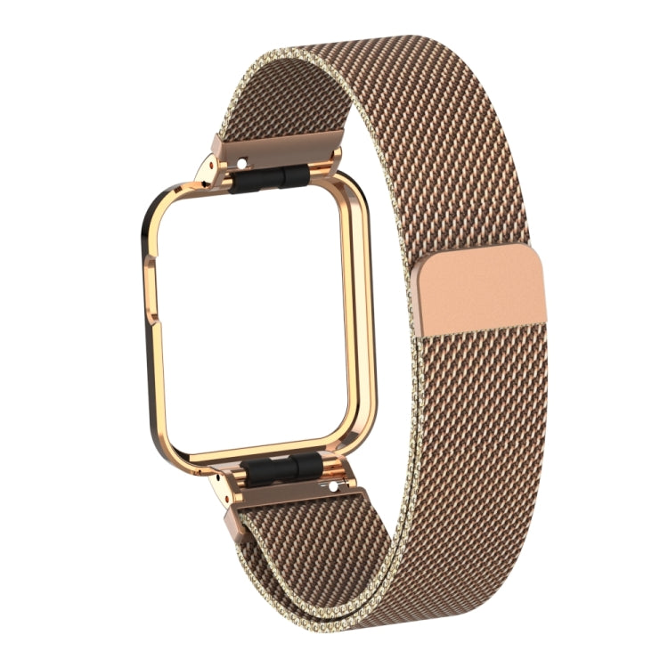 Magnetic Milanese metal watchband, gold-tone mesh strap with magnetic clasp