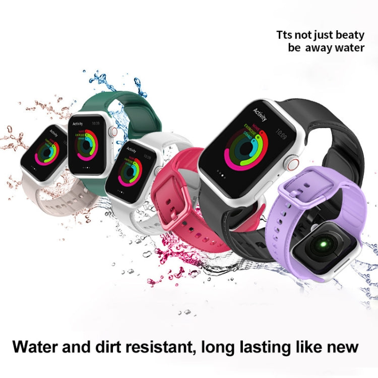 Assorted silicone watch bands for Apple Watch in multiple colors, perforated strap.