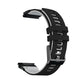 Silicone watchband with black strap and light gray quick-release connectors