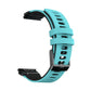 Silicone watchband with light blue strap and dark blue quick-release connectors