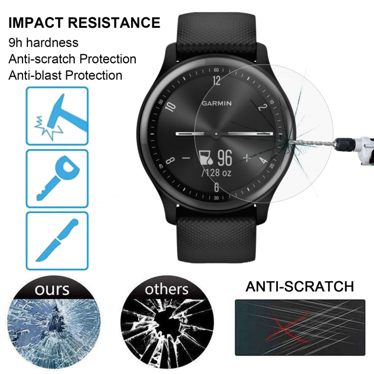 Tempered glass screen protector film for Garmin smartwatch, anti-scratch and impact protection