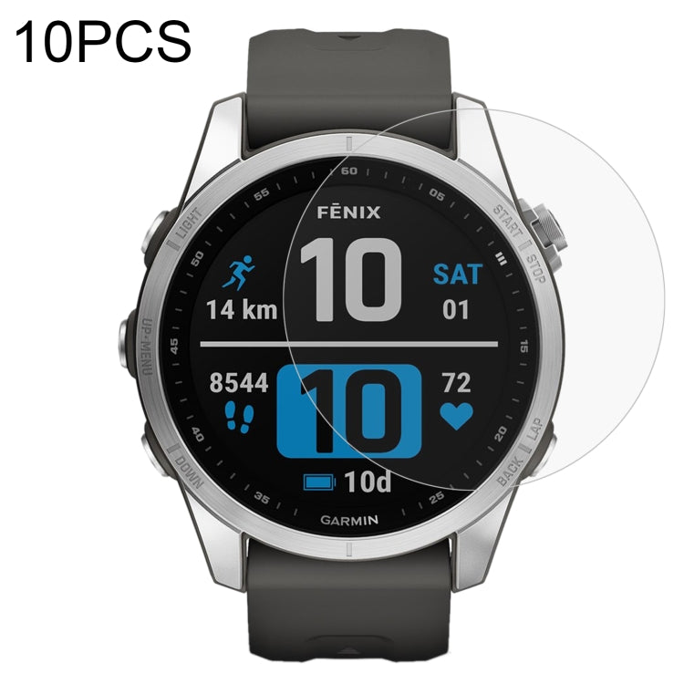10-pack tempered glass screen protector film for Garmin smartwatch display, rounded 2.5D