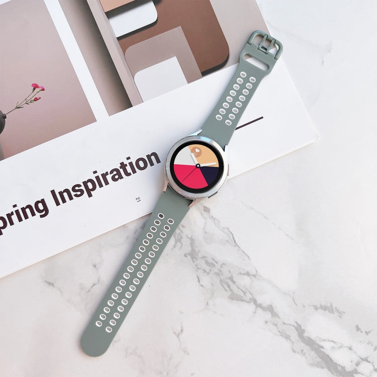 Double Buckles Two-color Silicone Watchband, For Samsung Galaxy Watch4 40mm, For Samsung Galaxy Watch4 44mm