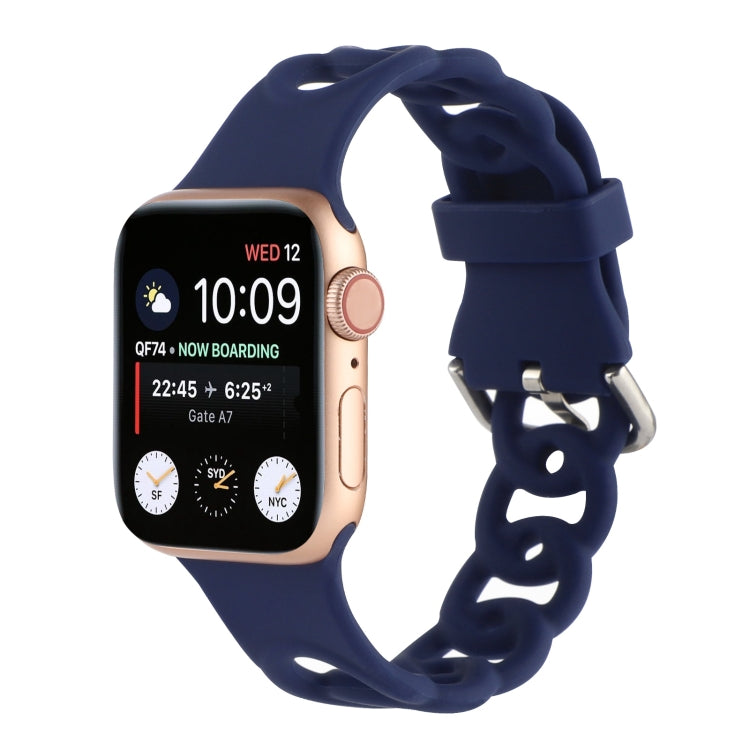 Hollow Out Silicone Watchband For Apple Watch Series, 7 41mm / 6&SE&5&4 40mm / 3&2&1 38mm, 7 45mm / 6&SE&5&4 44mm / 3&2&1 42mm