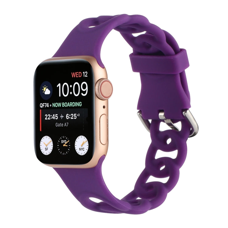 Hollow Out Silicone Watchband For Apple Watch Series, 7 41mm / 6&SE&5&4 40mm / 3&2&1 38mm, 7 45mm / 6&SE&5&4 44mm / 3&2&1 42mm