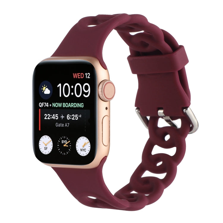 Hollow Out Silicone Watchband For Apple Watch Series, 7 41mm / 6&SE&5&4 40mm / 3&2&1 38mm, 7 45mm / 6&SE&5&4 44mm / 3&2&1 42mm