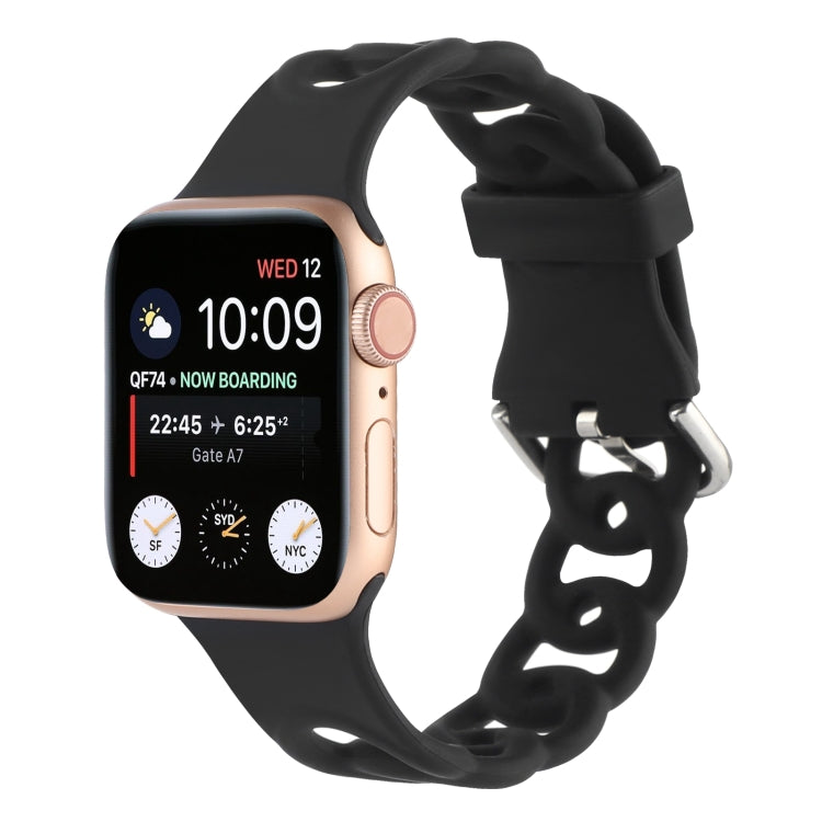 Hollow Out Silicone Watchband For Apple Watch Series, 7 41mm / 6&SE&5&4 40mm / 3&2&1 38mm, 7 45mm / 6&SE&5&4 44mm / 3&2&1 42mm