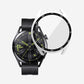 PC watch protective case with tempered glass, black case with neon yellow dial accents