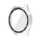 PC watch protective case with tempered glass, silver bezel frame with clear shield