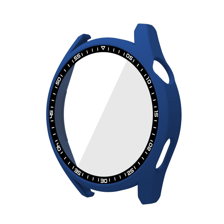 Tempered glass watch protective case, midnight blue frame with clear cover