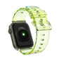 Transparent green silicone watch band for Apple Watch with clasp and perforated strap