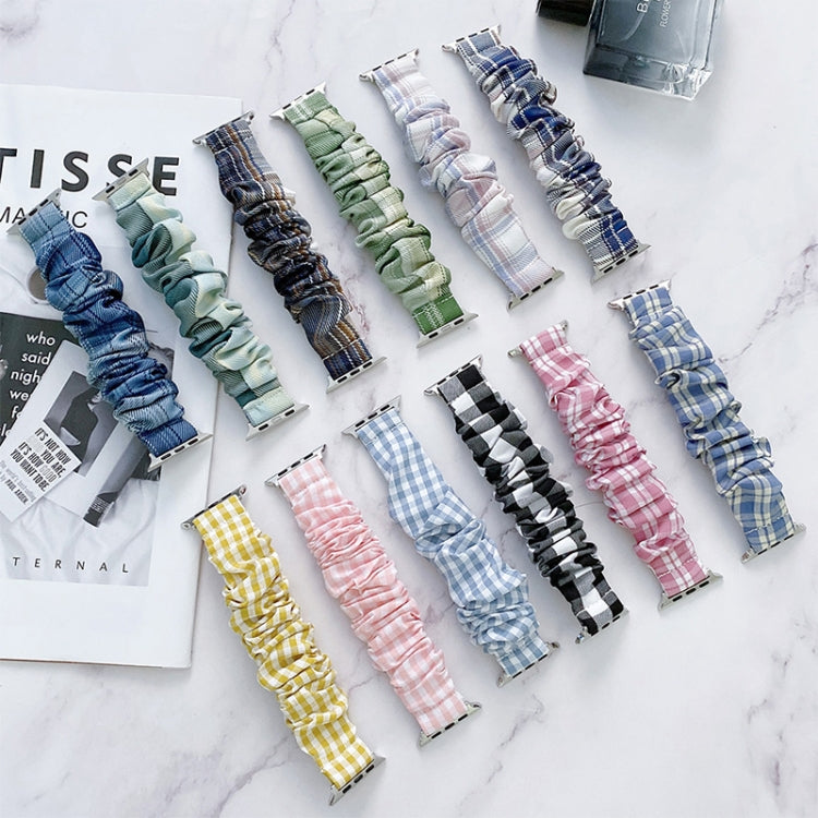 Single Loop Elasticity Cloth Grid Watchband For Apple Watch Series, 7 41mm / 6&SE&5&4 40mm / 3&2&1 38mm, 7 45mm / 6&SE&5&4 44mm / 3&2&1 42mm