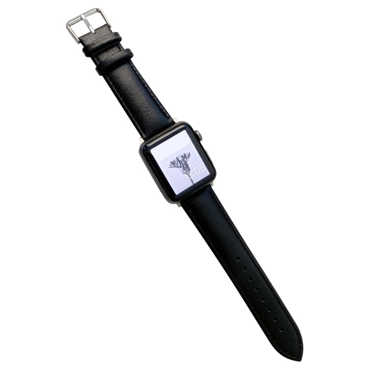 Glossy Leather Watchband For Apple Watch Series, 7 41mm / 6&SE&5&4 40mm / 3&2&1 38mm, 7 45mm / 6&SE&5&4 44mm / 3&2&1 42mm