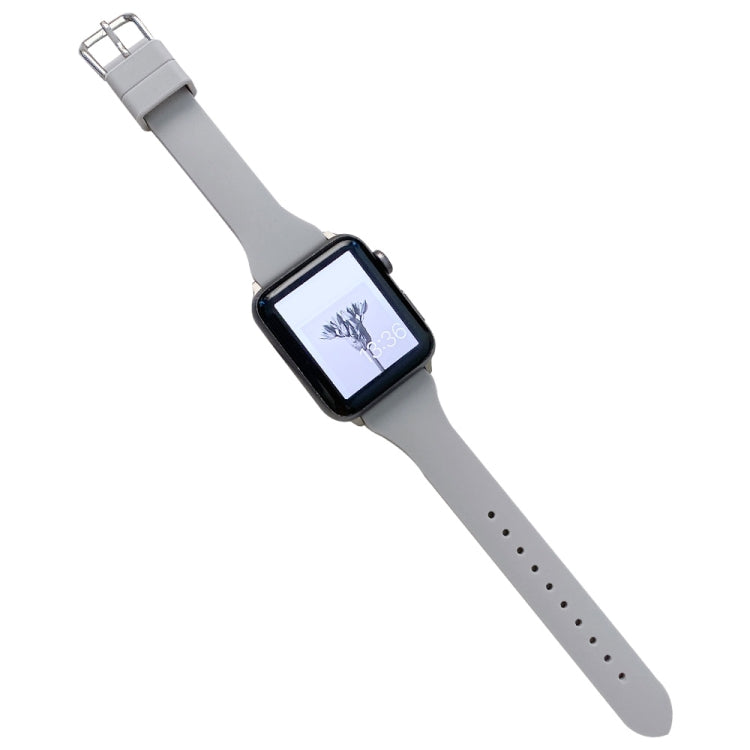 Small Waist Silicone Watchband For Apple Watch Series, 7 41mm / 6&SE&5&4 40mm / 3&2&1 38mm, 7 45mm / 6&SE&5&4 44mm / 3&2&1 42mm