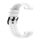 White silicone watch band with striped strap pattern and vented clasp