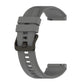 22mm striped silicone watch band, dark gray, with buckle and pin