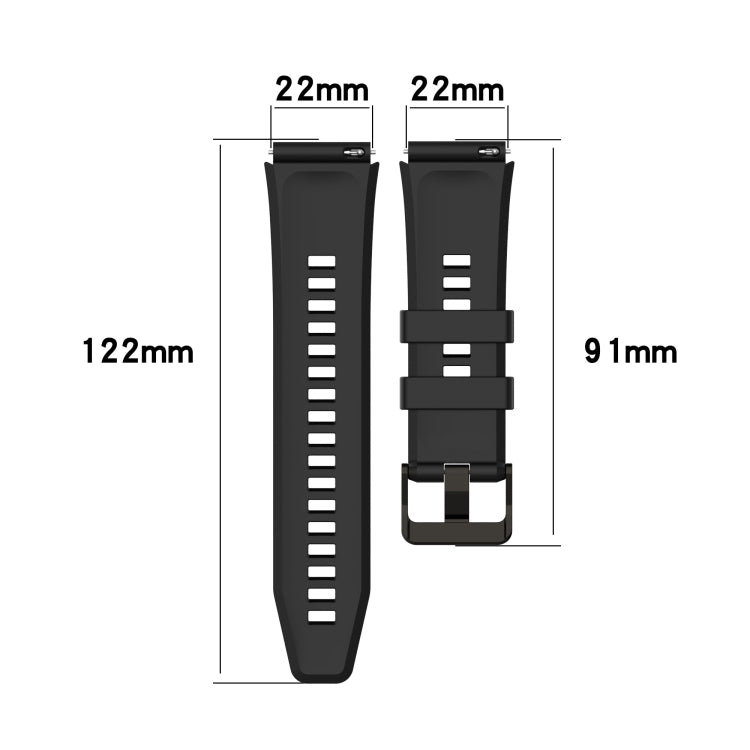22mm striped silicone watch band size chart, 122mm length, 22mm width