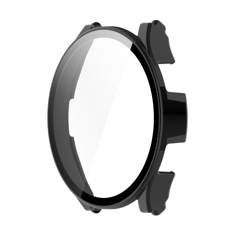 Tempered glass watch case with black frame and raised protective ridges