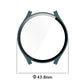 Tempered glass watch case for Galaxy Watch4, teal frame with clear screen protector