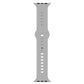 Light gray liquid silicone watch band with adjustable holes and metal clasp