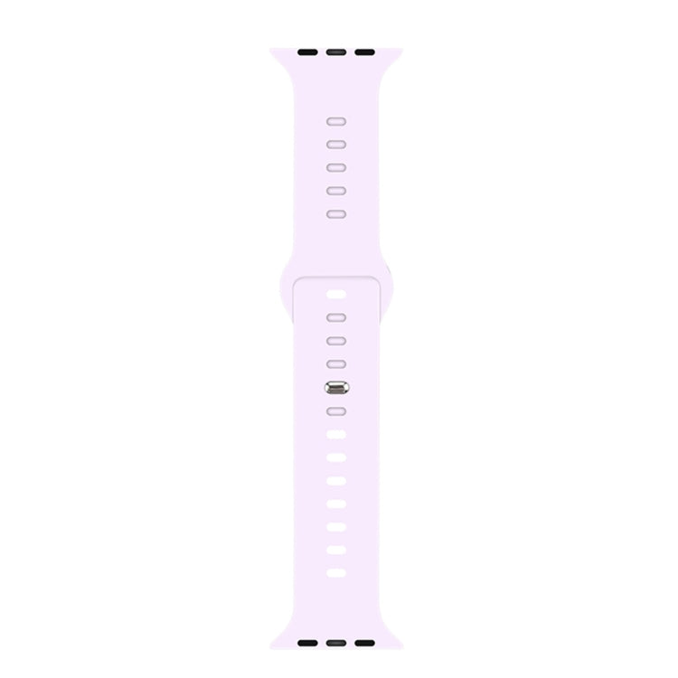 Lavender purple liquid silicone watch band with adjustable holes and metal clasp
