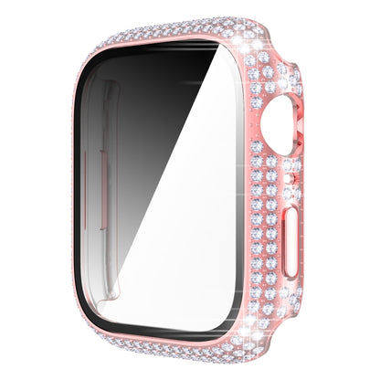 Diamond PC + Tempered Glass Watch Case For Apple Watch Series, 7 41mm, 7 45mm