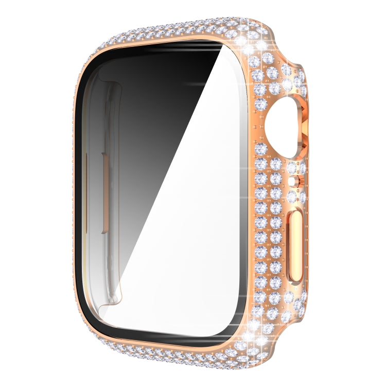 Diamond PC + Tempered Glass Watch Case For Apple Watch Series, 7 41mm, 7 45mm