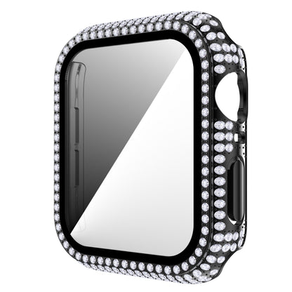 Diamond PC + Tempered Glass Watch Case For Apple Watch Series, 6&SE&5&4 40mm, 6&SE&5&4 44mm