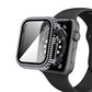 Diamond PC + Tempered Glass Watch Case For Apple Watch Series, 6&SE&5&4 40mm, 6&SE&5&4 44mm