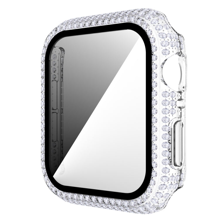Diamond PC + Tempered Glass Watch Case For Apple Watch Series, 6&SE&5&4 40mm, 6&SE&5&4 44mm