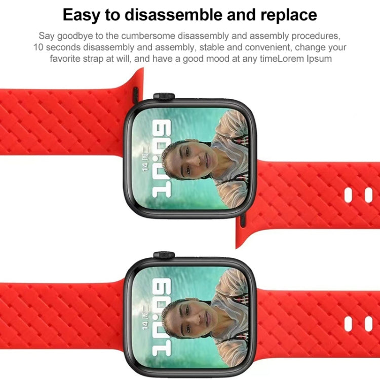 Turquoise braided silicone watch band with smartwatch face displayed