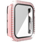 Double-Row Diamond PC+Tempered Glass Watch Case For Apple Watch Series, 3&2&1 38mm, 3&2&1 42mm