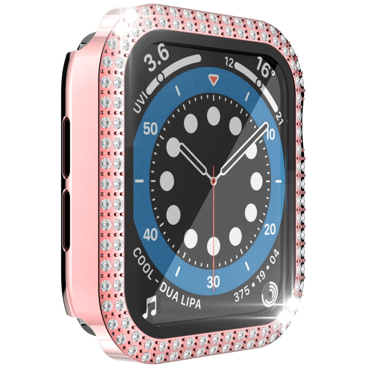 Double-Row Diamond PC+Tempered Glass Watch Case For Apple Watch Series, 3&2&1 38mm, 3&2&1 42mm