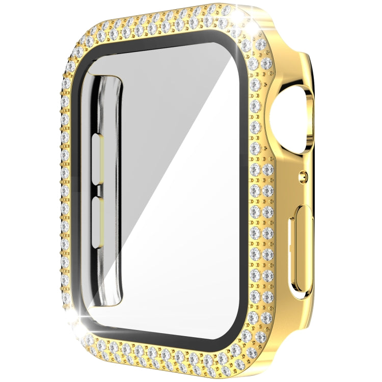 Double-Row Diamond PC+Tempered Glass Watch Case For Apple Watch Series, 3&2&1 38mm, 3&2&1 42mm