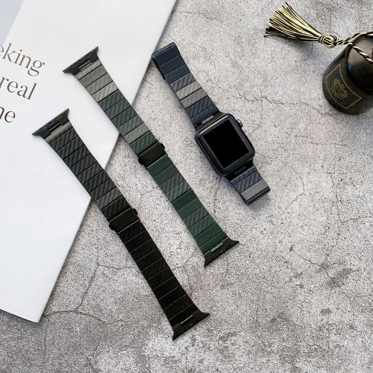 DD29 Carbon Fiber Texture Watchband For Apple Watch Series, 7 41mm / 6&SE&5&4 40mm / 3&2&1 38mm, 7 45mm / 6&SE&5&4 44mm / 3&2&1 42mm