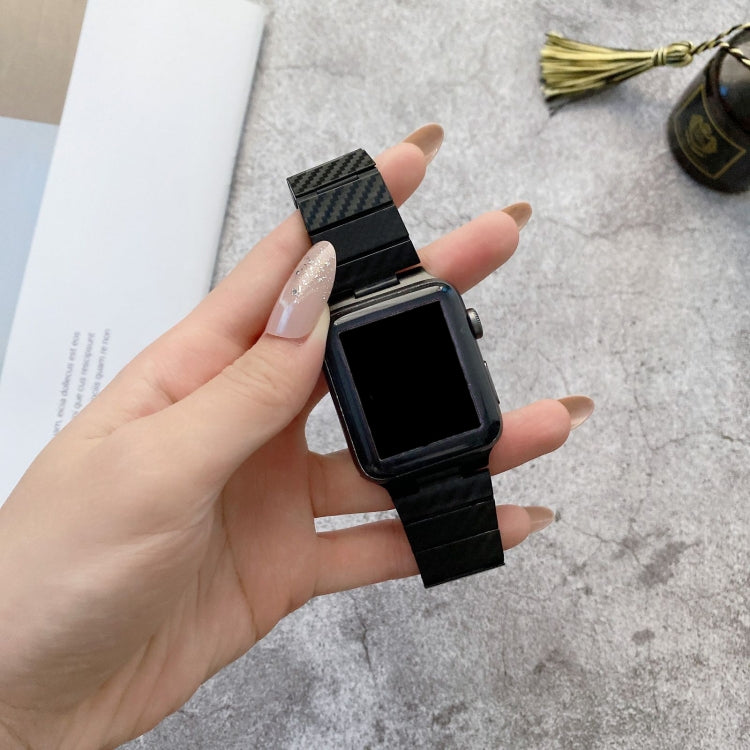 DD29 Carbon Fiber Texture Watchband For Apple Watch Series, 7 41mm / 6&SE&5&4 40mm / 3&2&1 38mm, 7 45mm / 6&SE&5&4 44mm / 3&2&1 42mm
