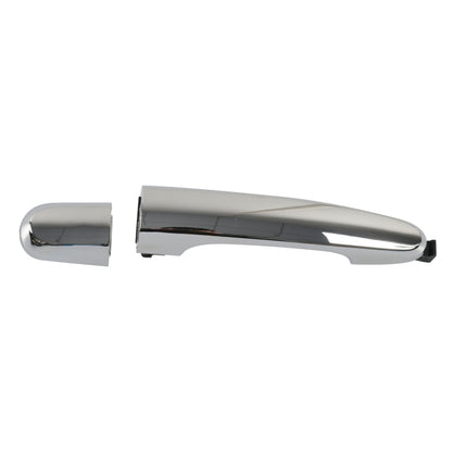 Car rear right outside door handle, chrome-silver with black mounting tabs