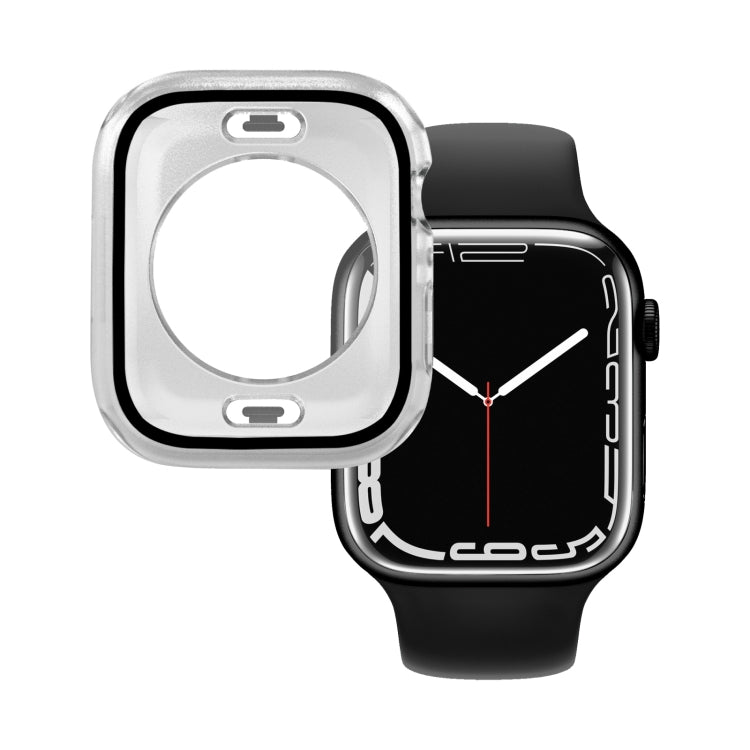 Frosted transparent waterproof watch case with tempered glass film, front protective panel