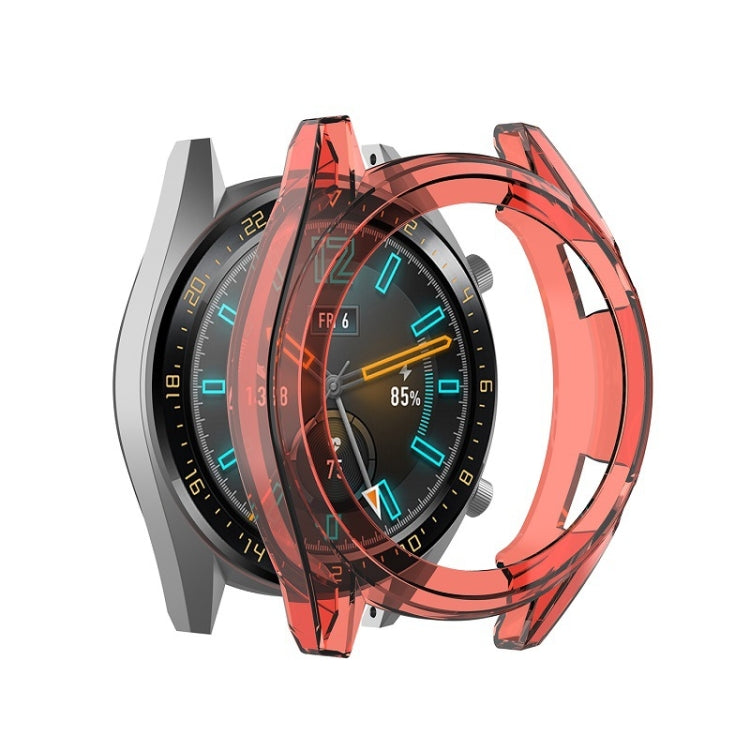 TPU watch case with transparent red bezel cover for smartwatch