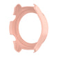 Pink PC protective case for smartwatch, side view showing raised edges and vents